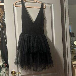 Red Valentino tulle black romper dress